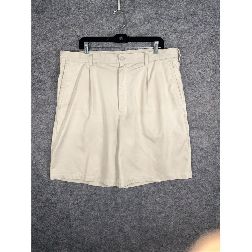 New Nike Pleated Dri Fit Chino Golf Khaki Tan Shorts Men Size 38‎ x 11
